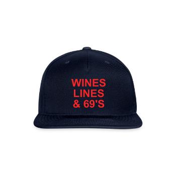 Wines Lines & 69's - Snapback Baseball Cap - navy - Front