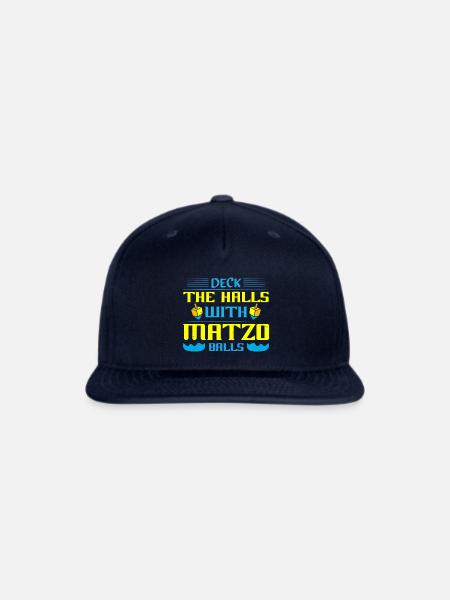 Jewish Holiday Deck The With Matzo Balls - Snapback Baseball Cap - navy