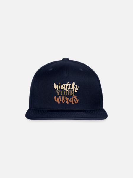 Watch Your Words - Snapback Baseball Cap - navy