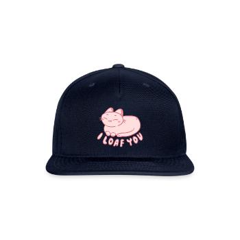 I Loaf You Cute Cat - Snapback Baseball Cap - navy - Front