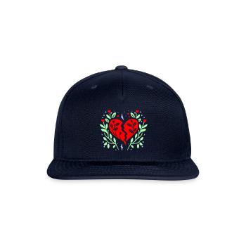 Broken Heart Leaves Vector Design Three Colors - Snapback Baseball Cap - navy - Front