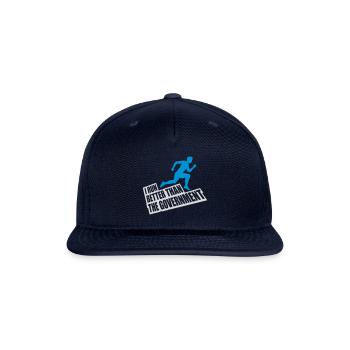 run better than government - Snapback Baseball Cap - navy - Front