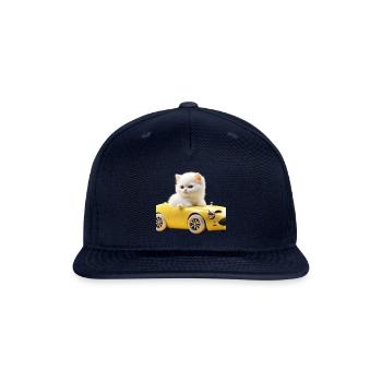 driving Car cat - Snapback Baseball Cap - navy - Front