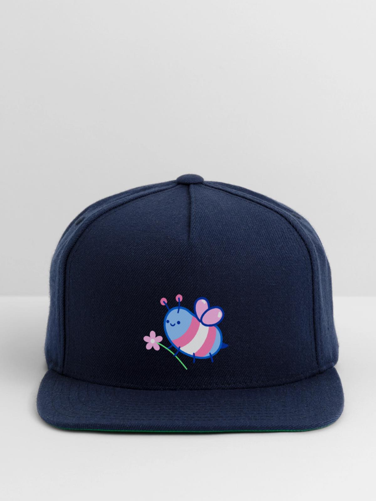 Trans pride bee - Snapback Baseball Cap - navy - Front