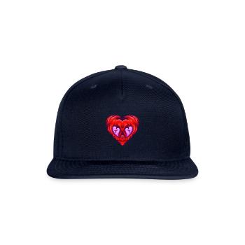 Broken Heart scary valentine cartoon heart - Snapback Baseball Cap - navy - Front