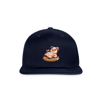 Pig Sow Pizza Pizza Lover Funny - Snapback Baseball Cap - navy - Front