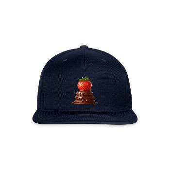 Quirky Chocolate Strawberry Fusion Design - Snapback Baseball Cap - navy - Front