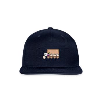 Funny egg package with an eggplant - Snapback Baseball Cap - navy - Front