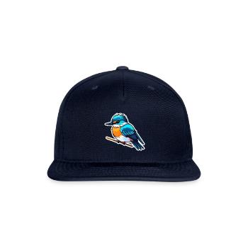 Common Kingfisher Bird Illustration - Snapback Baseball Cap - navy - Front