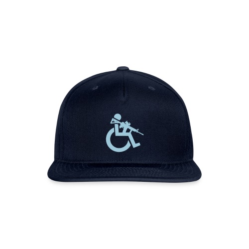 Image of a wheelchair user armed with rifle - Snapback Baseball Cap