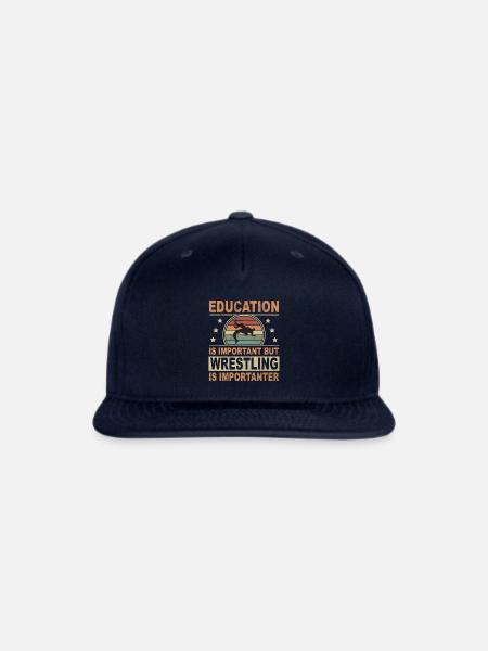 Wrestler Vintage School Important Wrestling More - Snapback Baseball Cap - navy