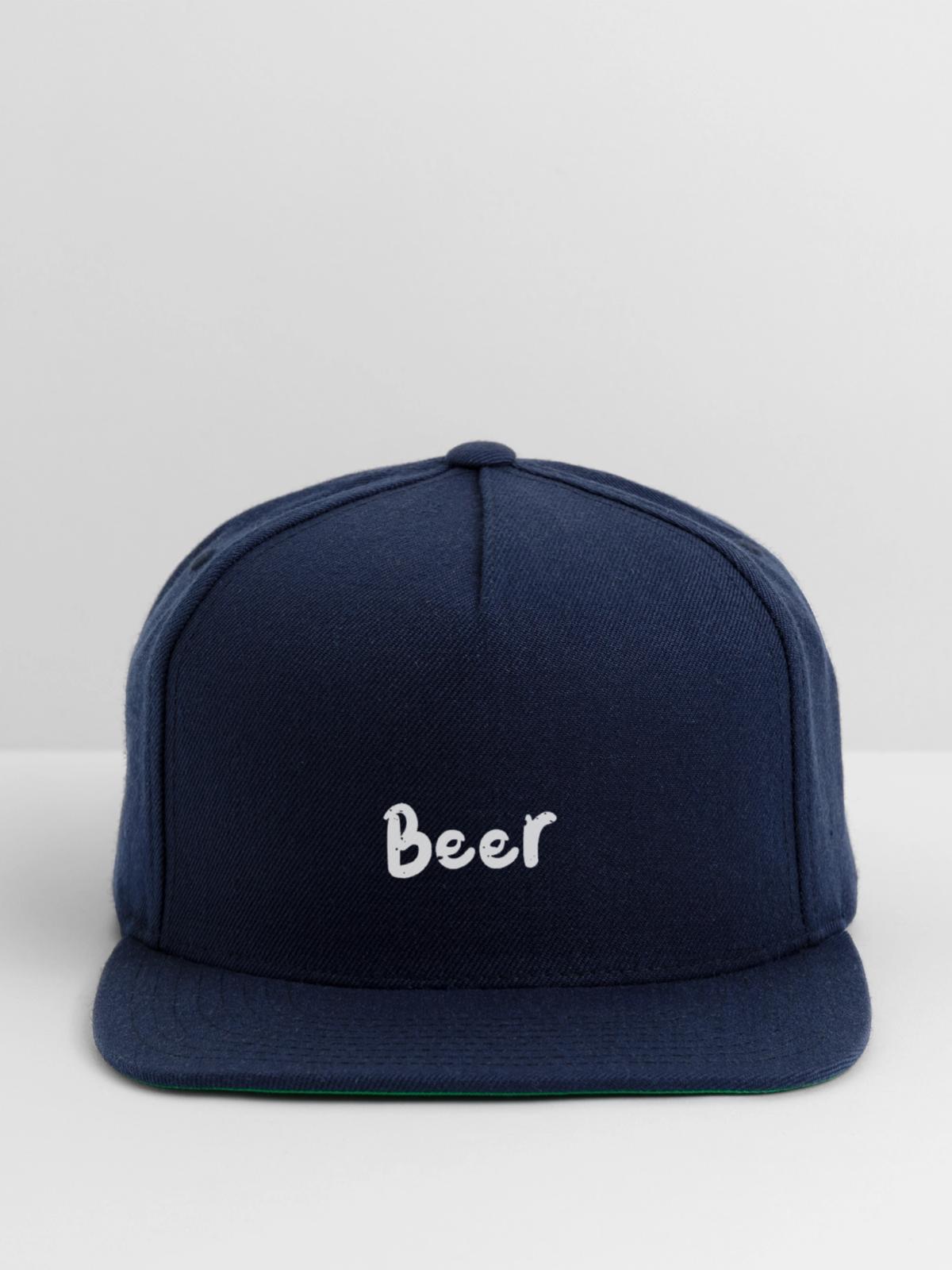 Beer - Deer - Snapback Baseball Cap - navy - Front