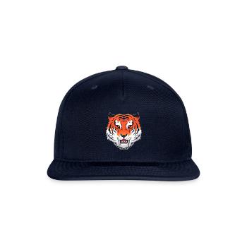 Prehistoric Smilodon Sabertooth Tiger Face - Snapback Baseball Cap - navy - Front