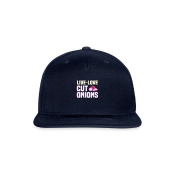 Onion Cutting Gift - Snapback Baseball Cap - navy - Front