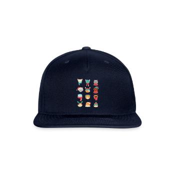 Christmas Cat Faces Funny Cat Lovers - Snapback Baseball Cap - navy - Front
