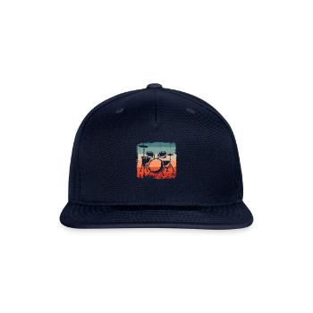 Drummer Retro Drum Kit Drum Silhouette Drummer - Snapback Baseball Cap - navy - Front