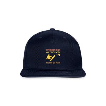 Kiteboarding make me happy - Kitesurfing - Snapback Baseball Cap - navy - Front