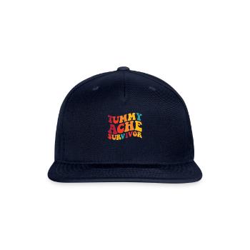 Tummy Ache Survivor Stomachache Funny Tummy Ache - Snapback Baseball Cap - navy - Front