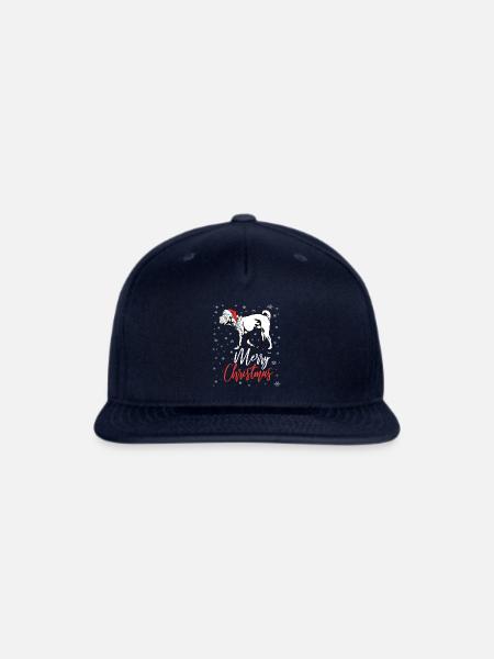 Funny Santa Chinese Shar Pei Merry Christmas - Snapback Baseball Cap - navy