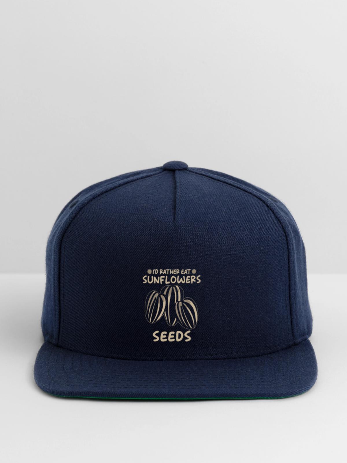 Sunflower Seeds - Snapback Baseball Cap - navy - Front
