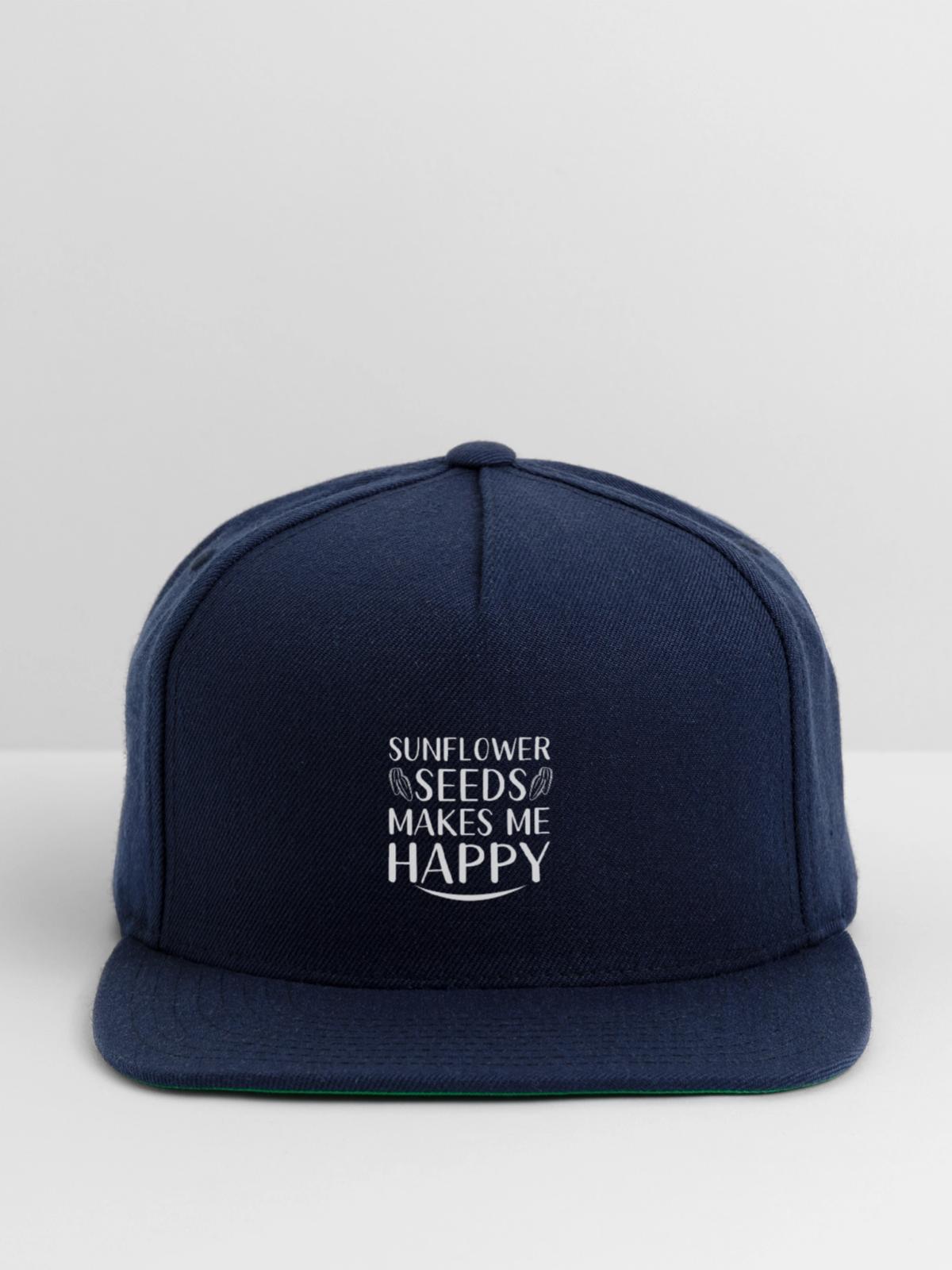 Sunflower Seeds - Snapback Baseball Cap - navy - Front