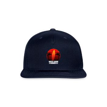North Shore Hawaii Long Board Retro Surf Board - Snapback Baseball Cap - navy - Front
