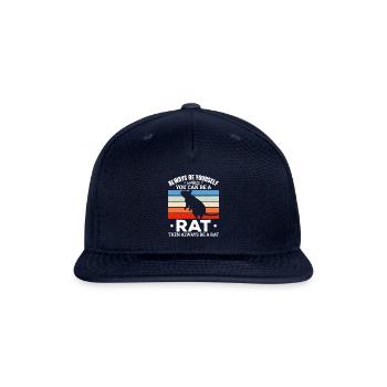 Rats Humor Retro Animal Rat - Snapback Baseball Cap - navy - Front