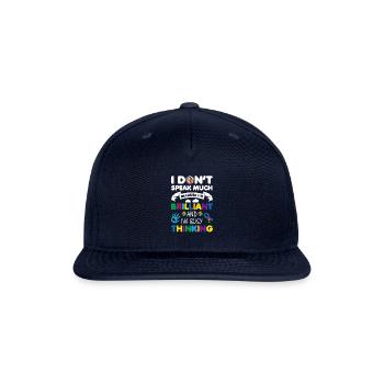 I Don't Speak Much Because I'm Brilliant - Snapback Baseball Cap - navy - Front