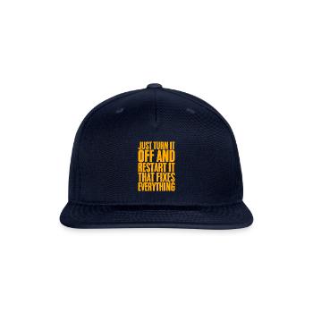 Just Turn It Off And Restart It - Snapback Baseball Cap - navy - Front