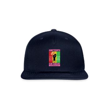 Juneteenth Our Queen Celebrating Freedom - Snapback Baseball Cap - navy - Front
