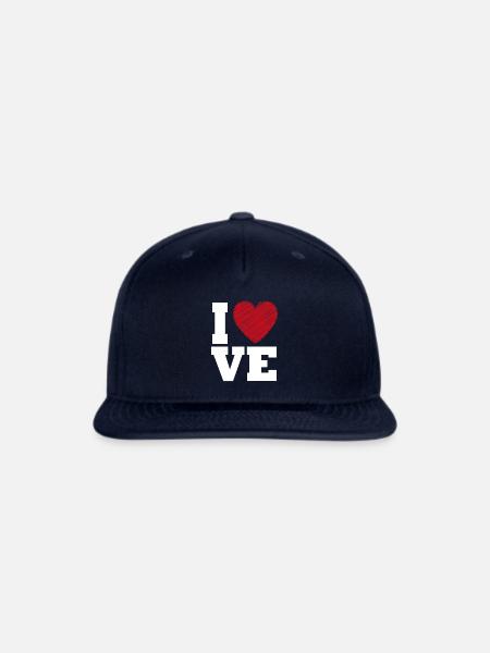 Love Heart Typography for Valentines Day - Snapback Baseball Cap - navy