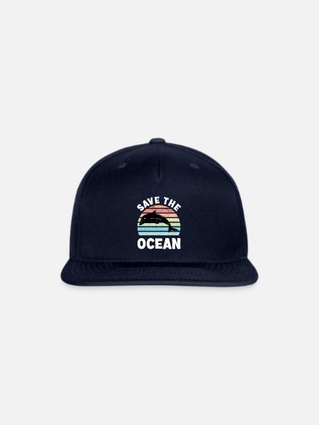 Save The Ocean Dolphin - Snapback Baseball Cap - navy