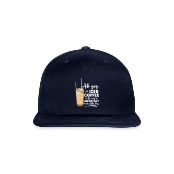 Funny Cold Iced Coffee Meal Lovers Coffee Addict - Snapback Baseball Cap - navy - Front