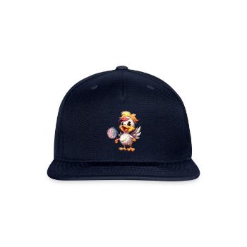 Happy Chicken Tennis Players - Funny Laugh Design - Snapback Baseball Cap - navy - Front