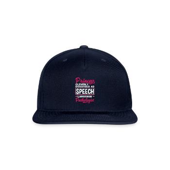 SLP Speech Therapist Speech Language Pathologist - Snapback Baseball Cap - navy - Front