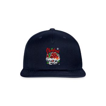 Christmas with my Tribe Xmas pine tree red plaid - Snapback Baseball Cap - navy - Front