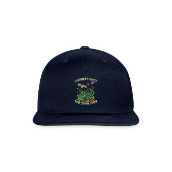 Gardener’s Motto Sow Grow Glow Nature Lover - Snapback Baseball Cap - navy - Front