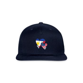 Mahal Kita Filipino American Flag Pinoy Pride - Snapback Baseball Cap - navy - Front