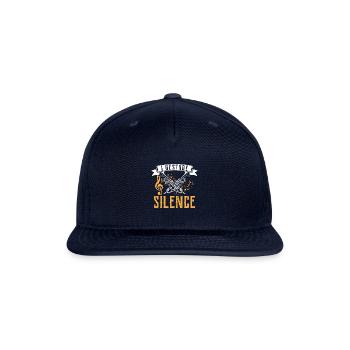 I Destroy Silence Trumpet Player Gift Idea - Snapback Baseball Cap - navy - Front