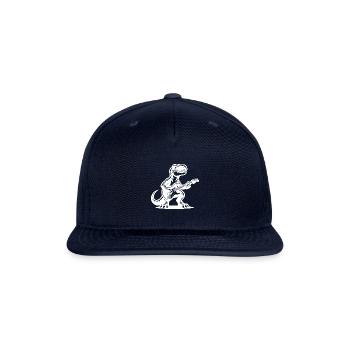 Dino Silhouette E-Guitar Player Design - Snapback Baseball Cap - navy - Front
