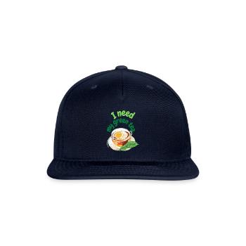 I Need My Green Tea - Snapback Baseball Cap - navy - Front