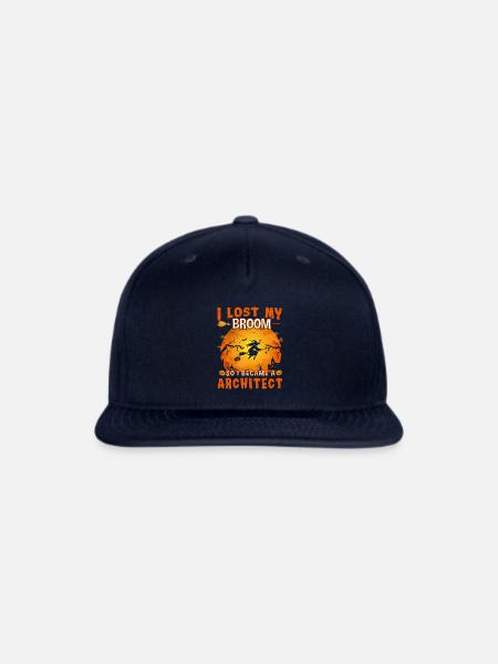 I Lost My Broom Architect Witch Halloween Party - Snapback Baseball Cap - navy