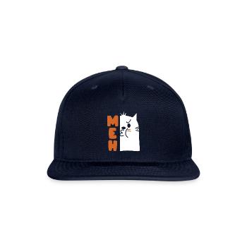 Angry Meh Cat - Snapback Baseball Cap - navy - Front