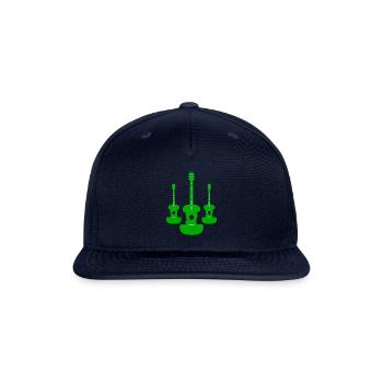 Green Acoustic Guitar - Snapback Baseball Cap - navy - Front