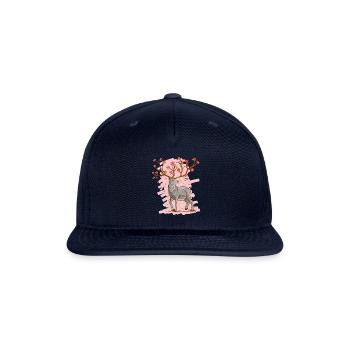 Cherry Blossom Deer Sakura - Snapback Baseball Cap - navy - Front