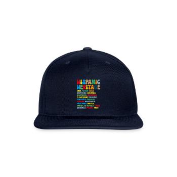 Hispanic Heritage Month Latino Countries Names - Snapback Baseball Cap - navy - Front