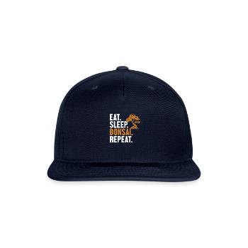 Eat Sleep Bonsai Repeat Indoor Bonsai Bonsai Pots - Snapback Baseball Cap - navy - Front