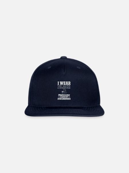I Wear Black For Melanoma Awareness - Snapback Baseball Cap - navy