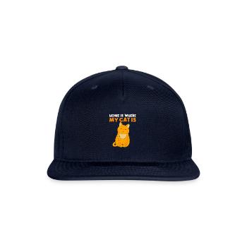 Home Is Where My Cat Is Cute Tabby Cat - Snapback Baseball Cap - navy - Front