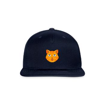 Halloween Cat Lovers Orange Tabby Cat Face - Snapback Baseball Cap - navy - Front